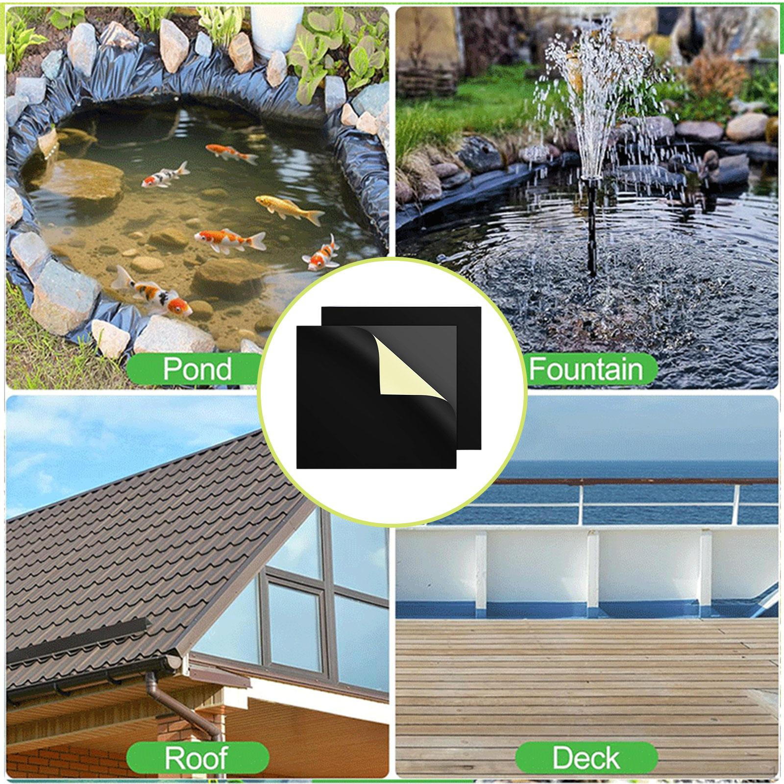 

Pond Liner Repair Patches, 8 Inx8 in Lightweight Strong Sticky, Seam Tapes Waterproof