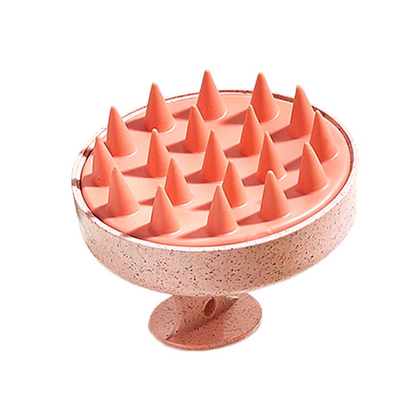 Degradable Hair Wash Brush with Corn Straw Soft Bristles and Silicone Massage Teeth for Baby and Adult