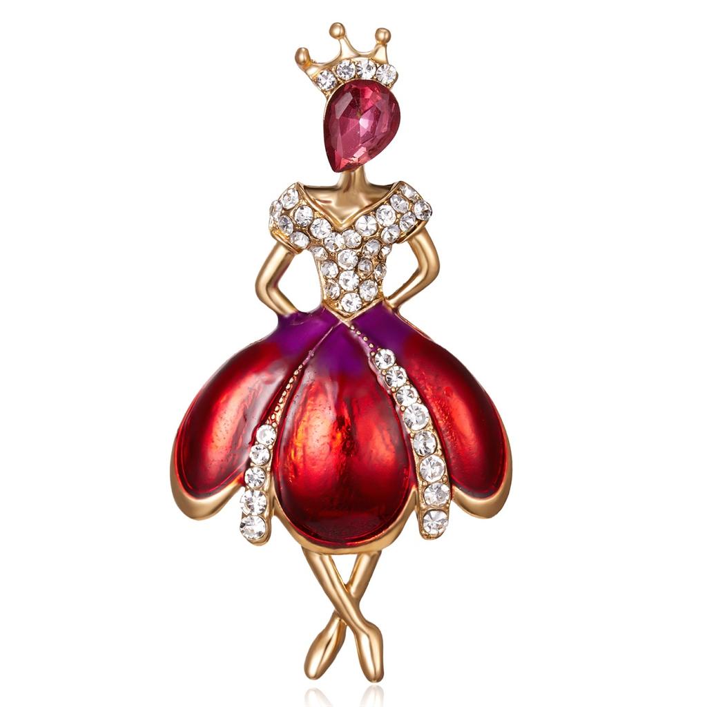 Temperament Dancing Fairy Girls Brooch For Women Men Artistic Cute Rhinestone Ballet Gymnastics Beauty Lady Pins Wedding Jewelry
