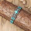 European Retro Bohemian Turquoise Leaf Bracelet - Versatile Ethnic Style Hand Jewelry for Women