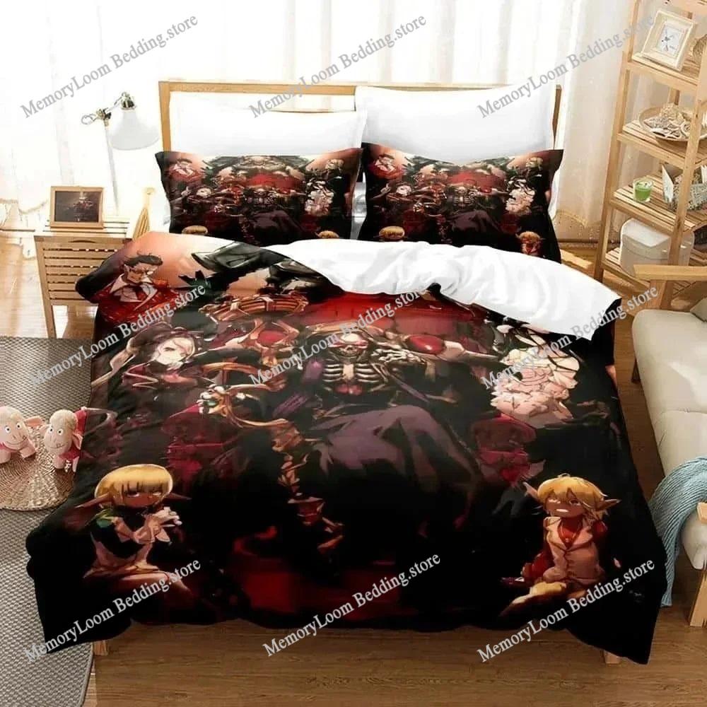 3D Print Skeleton Anime OVERLORD Bedding Set Single Twin Full Queen King Size Bed Set Adult Kid Bedroom Duvet Cover Set