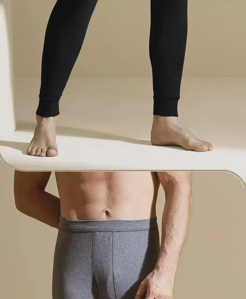 Herren Baumwolle Wolle Hose mit hohem Bund: Warm, Dünn, Lockerer Gerader Schnitt für Herbst/Winter - Ideal für Mittelalte & Ältere.