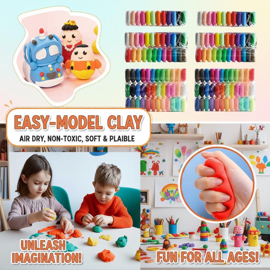 6-Color Ultra Light Clay Candy Bagged Non-Toxic Rubber Clay For Children Hand Diy Space Clay Toy In Clay Color