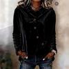 Women's Vintage Velvet Blouse with Lapel Collar and Irregular Buttons Casual Fashion Top