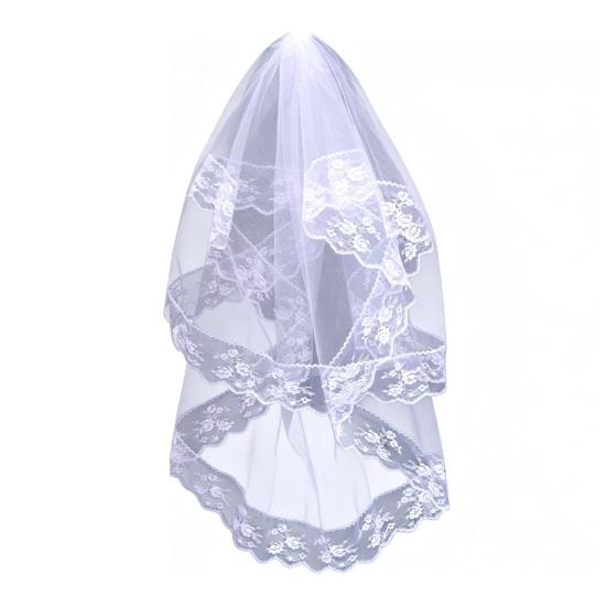 Yousheng Lace Veil Short Face Covering Retro Style Halloween Head Accessory with Exquisite Lace Binding Comb Veil for Gothic Bridal Lolita