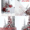 2D flat printing 2pcs Popular Christmas curtains Christmas Red and Silver Digital Printed Polyester Drapes Holiday Decorations