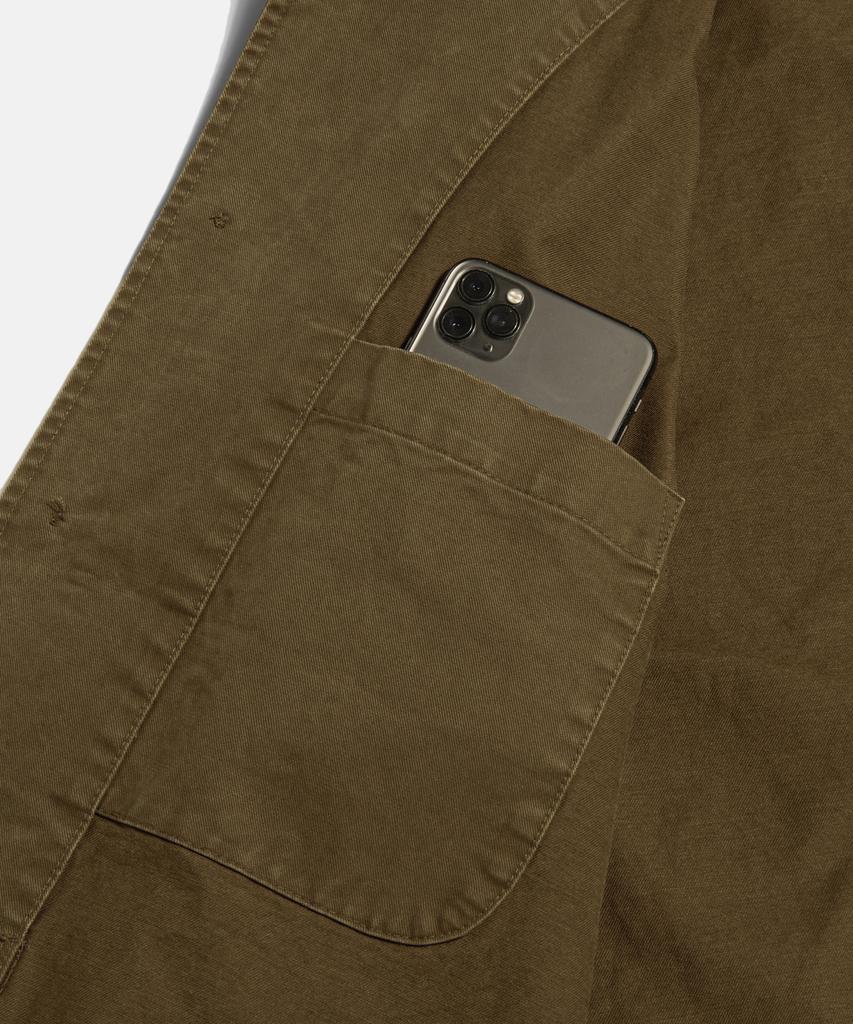 Spionage Französische Weite Arbeitsjacke (Molton) Gewaschenes Braun