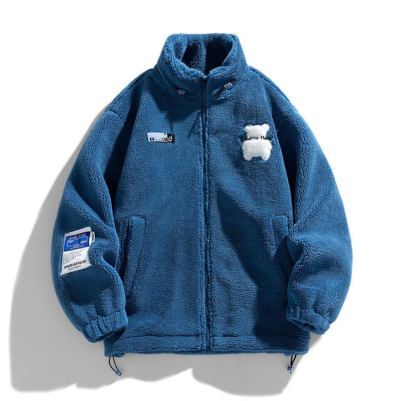 Lamb Wool Padded Jacket Men's Autumn and Winter Thickened Stand-up Collar Padded Jacket Winter Couple Padded Jacket
