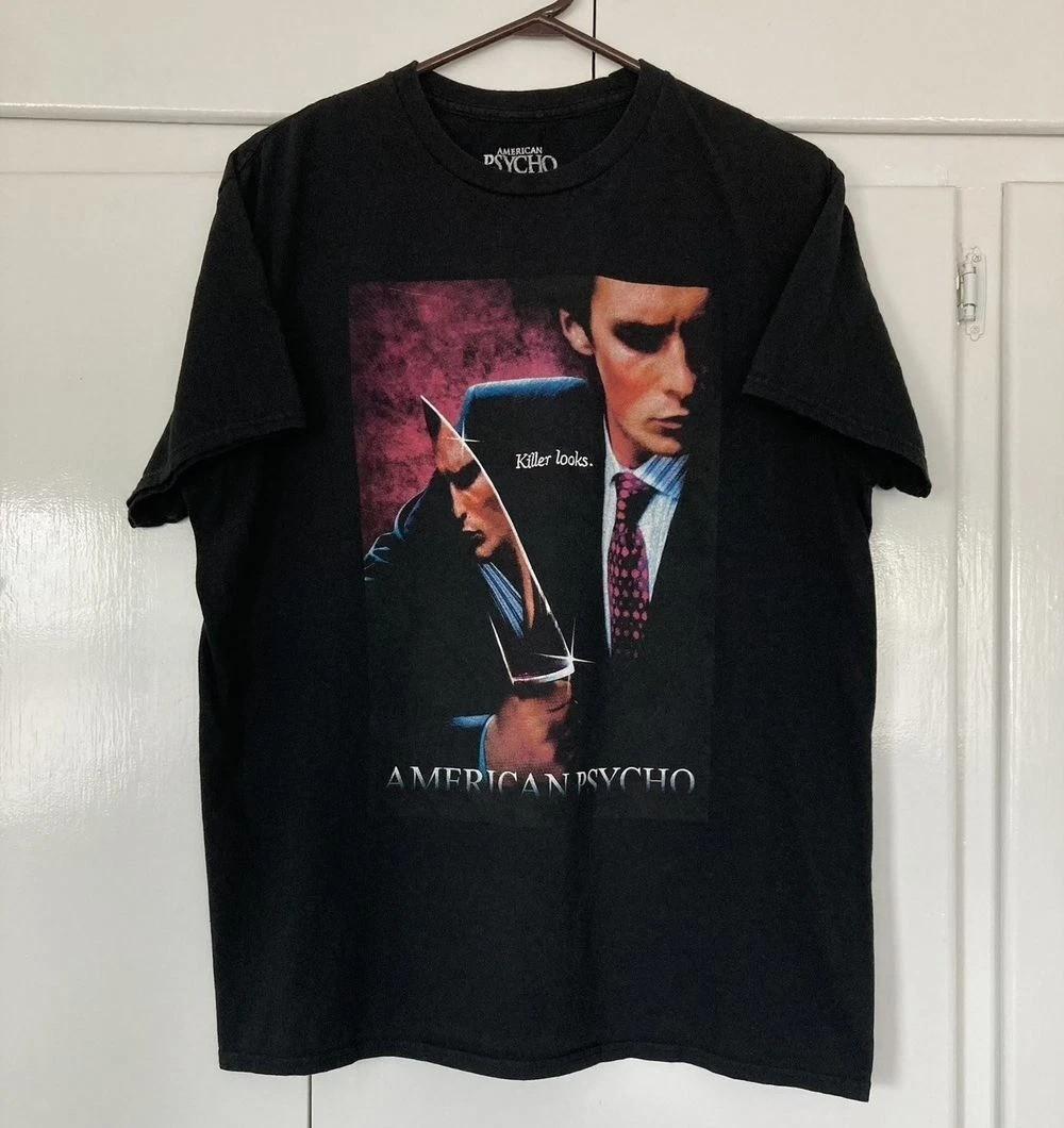 American Psycho Movie Horror Black Short sleeve T shirt classic tee Unisex T-Shirt S