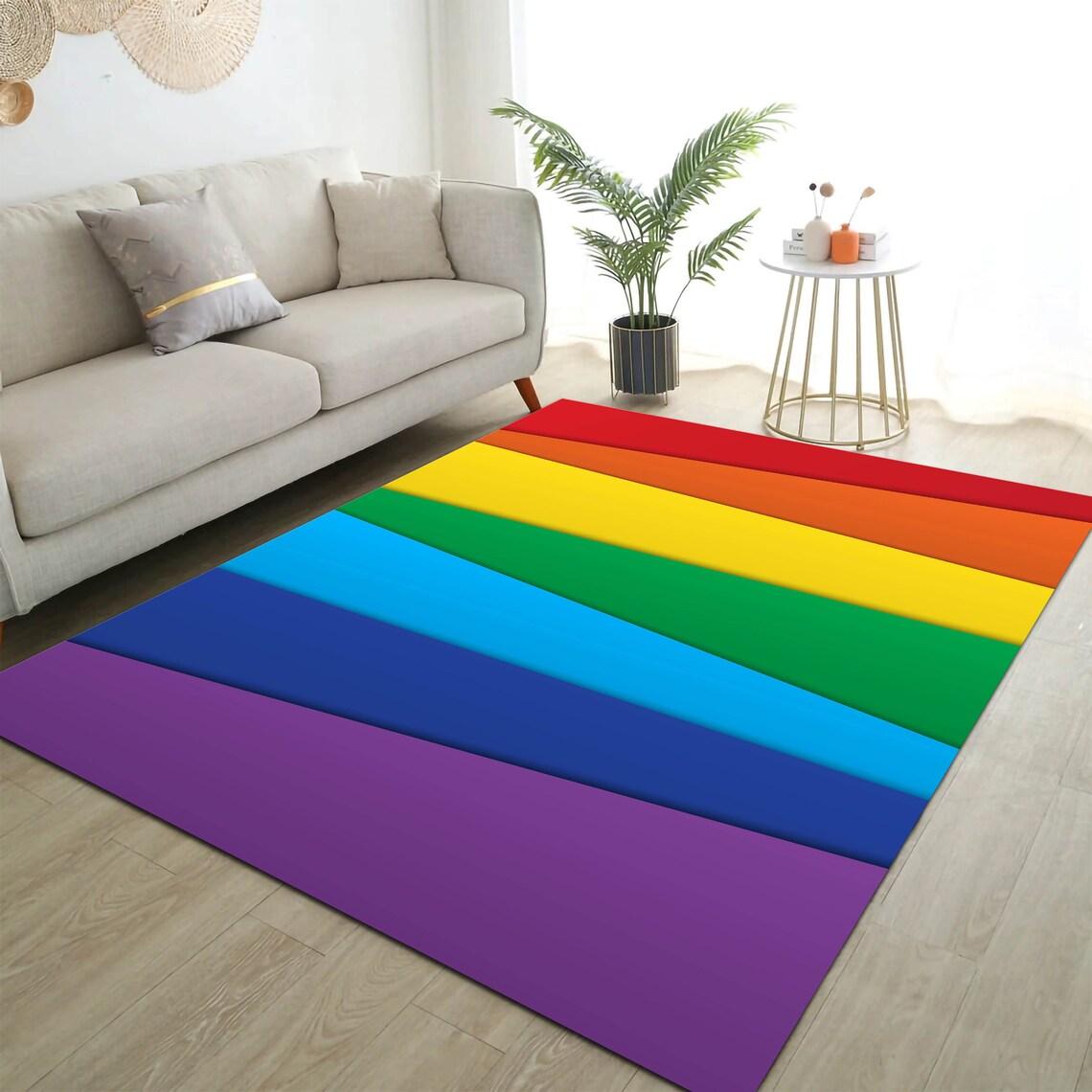

Райдужний килим. Барвисті веселкові смужки. Веселковий килим. Барвисті килимки. Смугастий килим. Килимки. 40x120cm