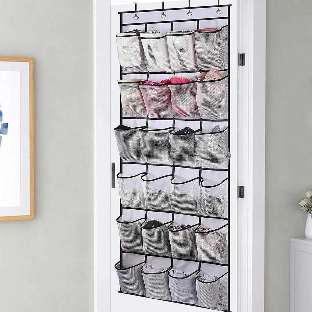 1pc-24 Grid Wall-mounted Shoes Organizer Rack Over Door Hanging Storage Holder Rack Bedroom Closets Shoes Storage Bag for Room