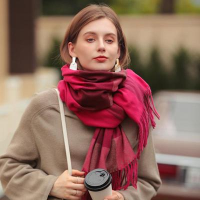 Deqing Siyue 2023 Sciarpa Spessa a Quadri Imitazione Cashmere per Autunno/Inverno - Scaldacollo Caldo da Donna