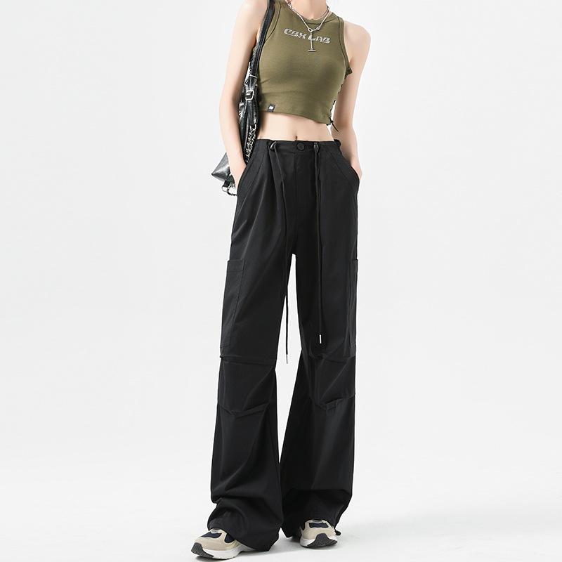 Women's High-Waist Velvet-Lined Wide-Leg Climbing Pants - Autumn/Winter 2025 American Style