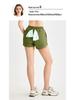 Women's Two-in-One Cooling Sports Shorts with Anti-Exposure Pocket & Back Waist Towel Loop for Yoga & Fitness.
