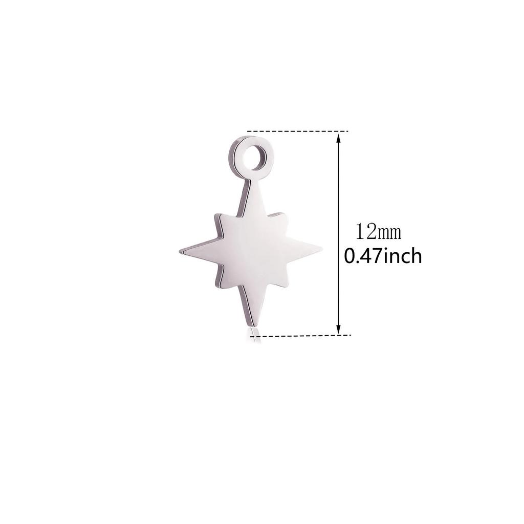 1pc Mini Star Moon Charms For Making Necklace Bracelet Pendants Findings stainless steel Flower Love Charm DIY Handmade Jewelry