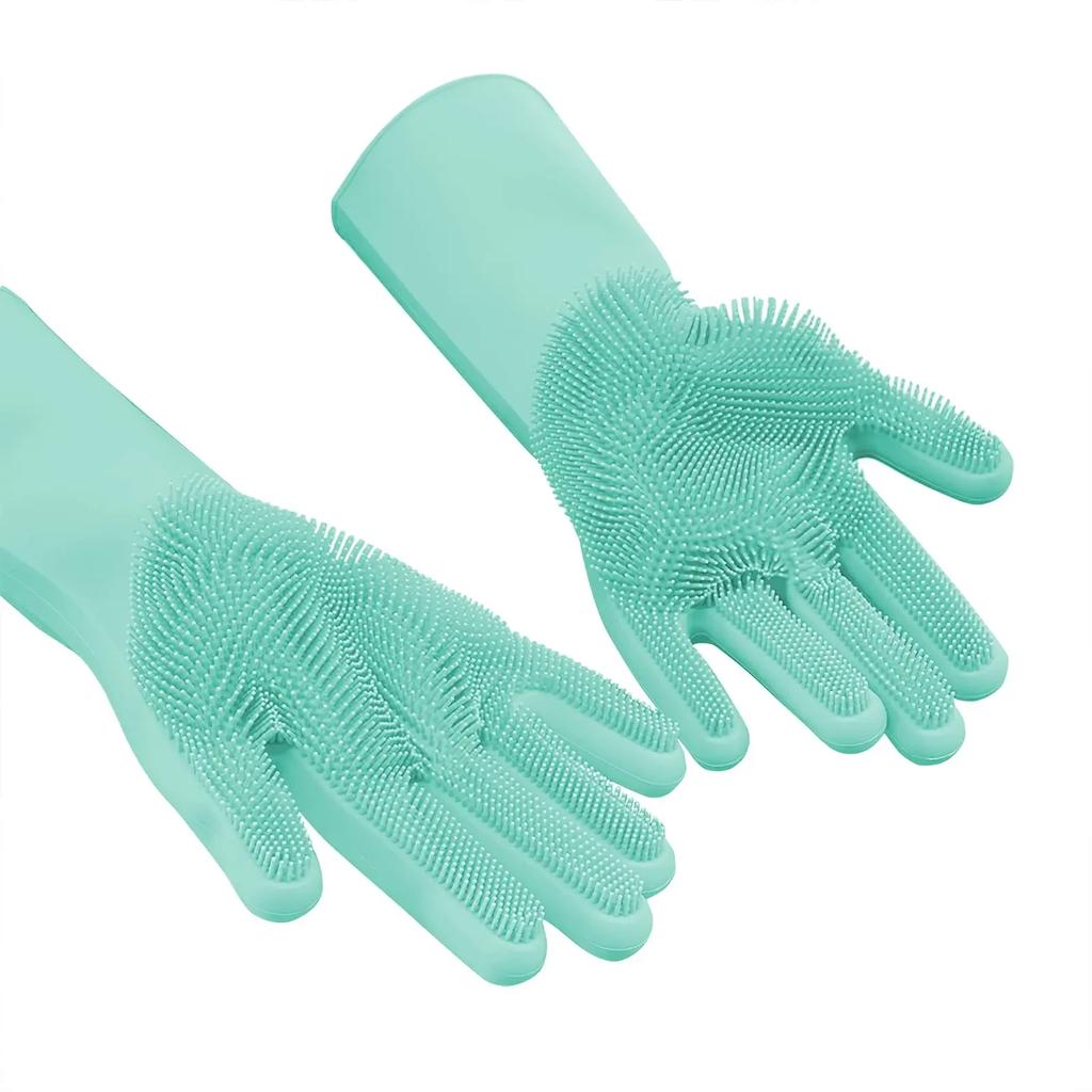 Guantes de limpieza para mascotas, guantes de masaje para baño, guantes de silicona para quitar el vello, cómodos y limpios, guantes antimordeduras, guantes de baño para perros