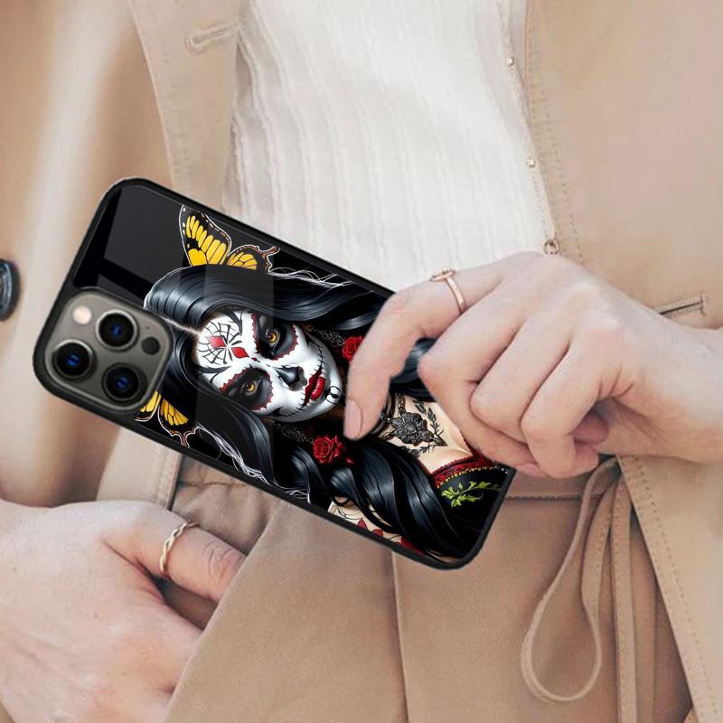 Colourful Mask Mexican Girl La Catrina Magnetic Phone Case For iPhone 17 Air 16 14 13 12 Pro Max 15 Plus Wireless MagSafe Cover