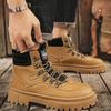 Luksusowe męskie buty Modne wysokie skórzane buty Outdoorowe casualowe botki Antypoślizgowe buty na grubej podeszwie Męskie buty na platformie Botas