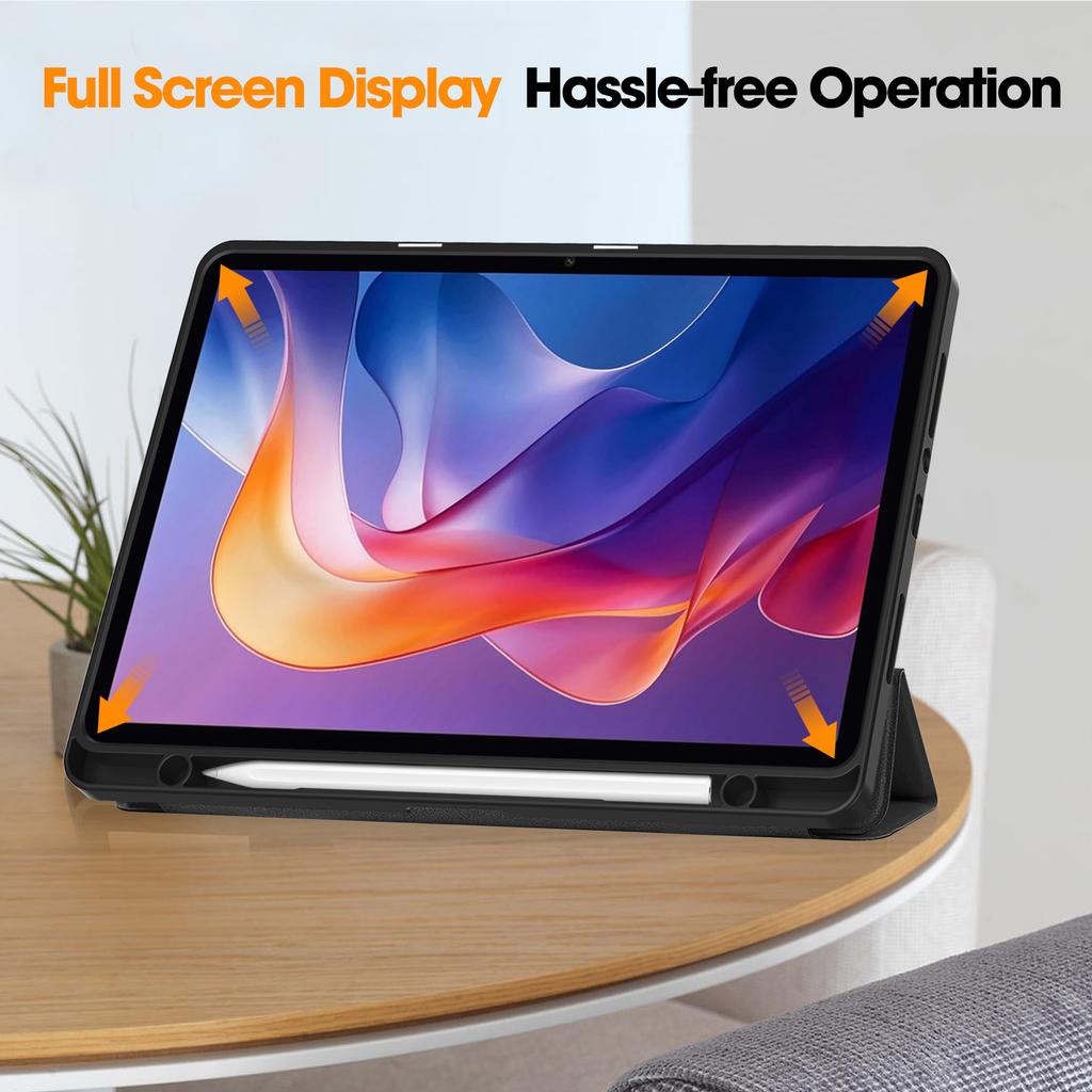 For Xiaomi Redmi Pad 2 Stand Case Shock-Absorbent Leather Tablet Cover with Pen Slot