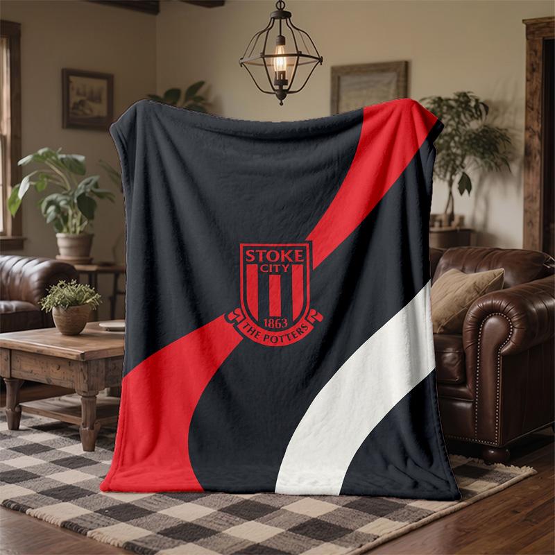 Stoke City Football Print Flannel Blanket Soft Warm Sofa Bed Throw Blanket For Home Office Bedroom