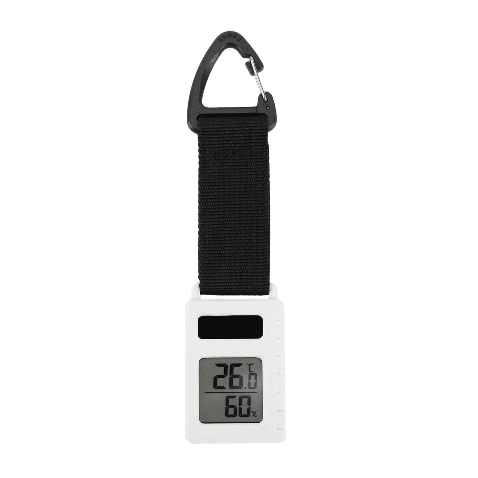 

Backpacking Hiking Travel Thermometer Temperature Humidity Meter Sensor Gauge Travel Mountaineering Vehicle Pendant Keychain білий