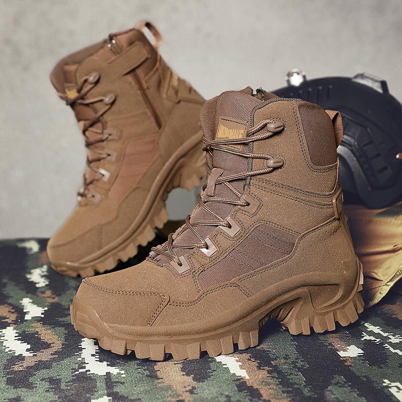 Men's New Big Size High Top Outdoor Style Breathable and Comfortable Anti-slip Shock Absorption Fashion Trend Combat Boots