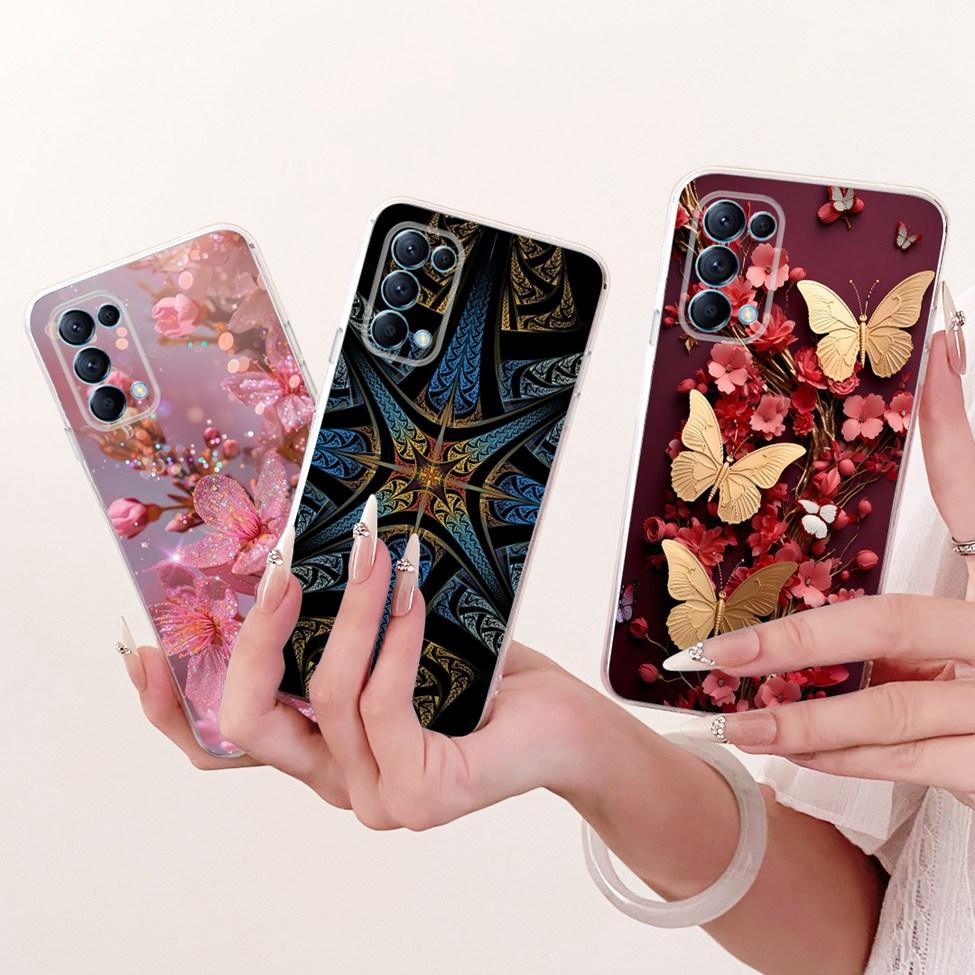 Clear For Oppo Reno5 Pro 5G Case CPH2201 Cute Cat Fashion Butterfly Funny Painted Casing For Oppo Reno 5 Pro 5G PDSM00 PDST00
