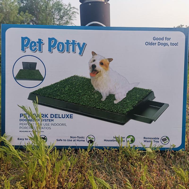 Pet Dog Toilet with Washable Artificial Grass Lawn