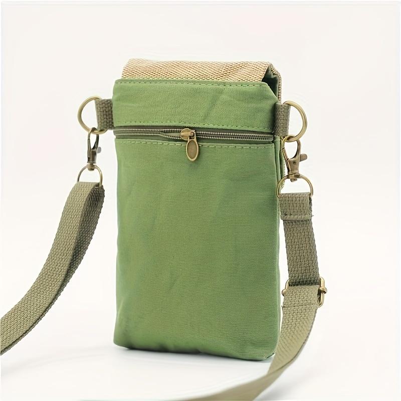 Solid Color 3 Layer Crossbody Cell Phone Bag Simple Cloth Women's Bag Fashion Satchel Shoulder Coin Purse