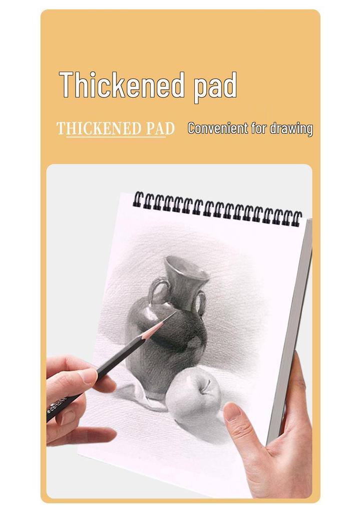 Thickened Sketchpad: Blank Coil-Bound Doodle Book for Colored Pencils