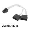 Power Supply Cable IDE Double 4Pin to 6Pin Connectors for PCIe Graphics Card Replacement for Video Card Accessories