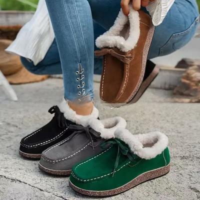 Large-sized Fleece Cotton Shoes, Low-top Flat Shoes, Casual Women's Shoes for Lazy People To Wear On One Foot