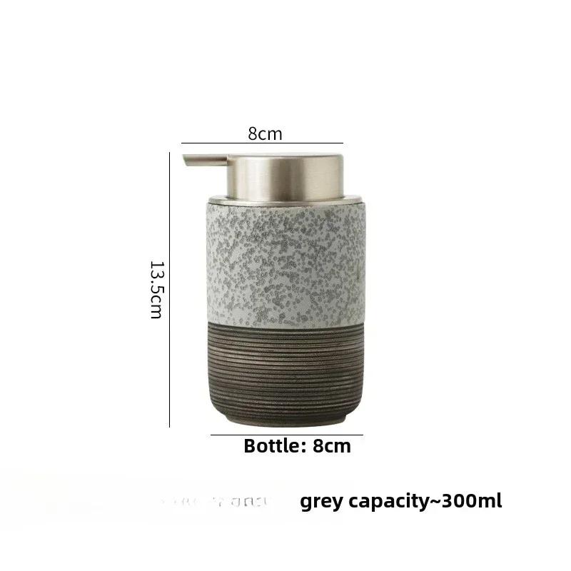 

Керамический дозатор для мыла с пеной, дозатор для мыла с пеной для ванной комнаты, многоразовый дозатор для жидкого мыла, 1 шт., 10 унций, 300 мл серый