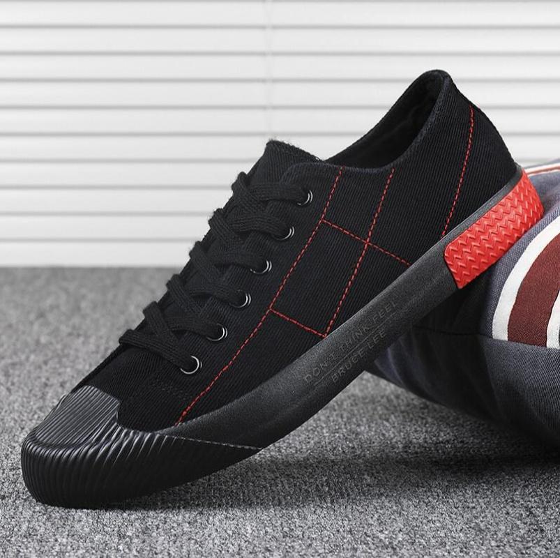 summer New Men's Low-cut Canvas Shoes Students Lace-up Casual Shoe