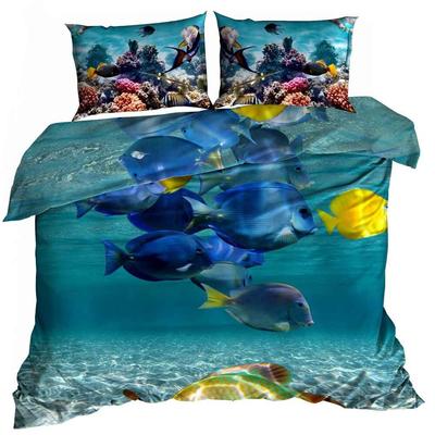 3D Cotton Satin Bedding 160x200cm SEA DEPTHS