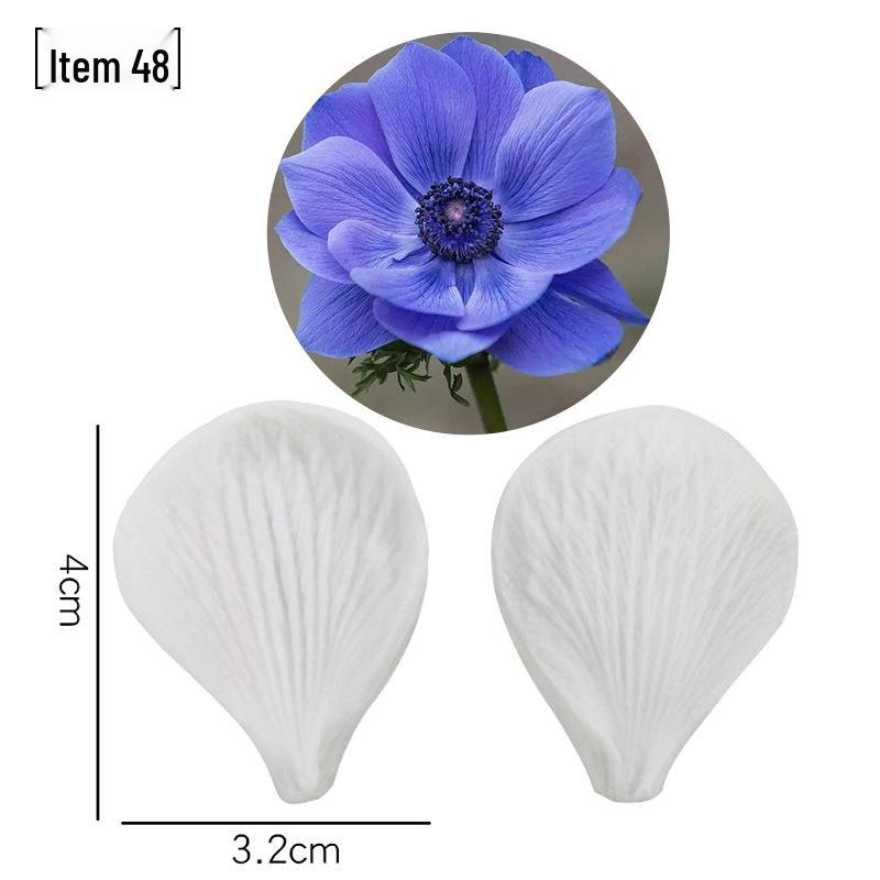 Blütenblatt Silikon Fondant Form Set - Lebensmittelqualität für Baum- und Blumenprägung.