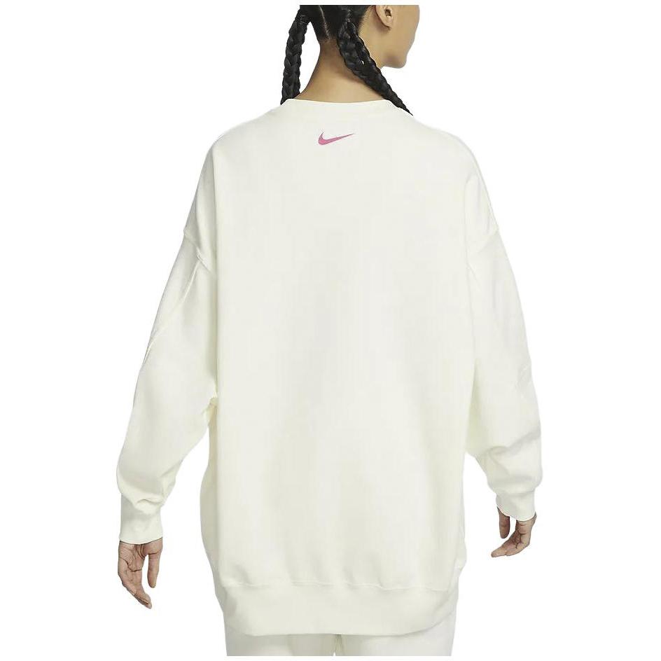 Nike Sportswear American Vintage Letter Round Neck Casual Long Sleeve Sweatshirt Women Sweatshirt Sail HJ1504-133