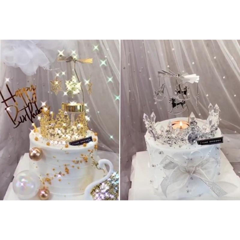 Metal Creative Candle Holder Rotating Candlestick Gift for Women Wife Children