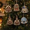 Festive Resin Rhinestone Ornaments 6 Pcs Christmas DIY Faux Pearl Painting Kit Ornaments, Art Decorative for Dormitories Tree Hanging Decoration with