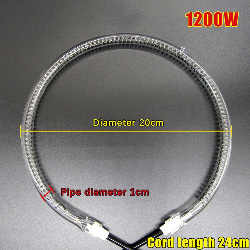 600/900/1200W Small Sun Heater Heating Lamp Tube Carbon Oven Parts Round Heating Tube Practical Electric Stove Ring Fittings