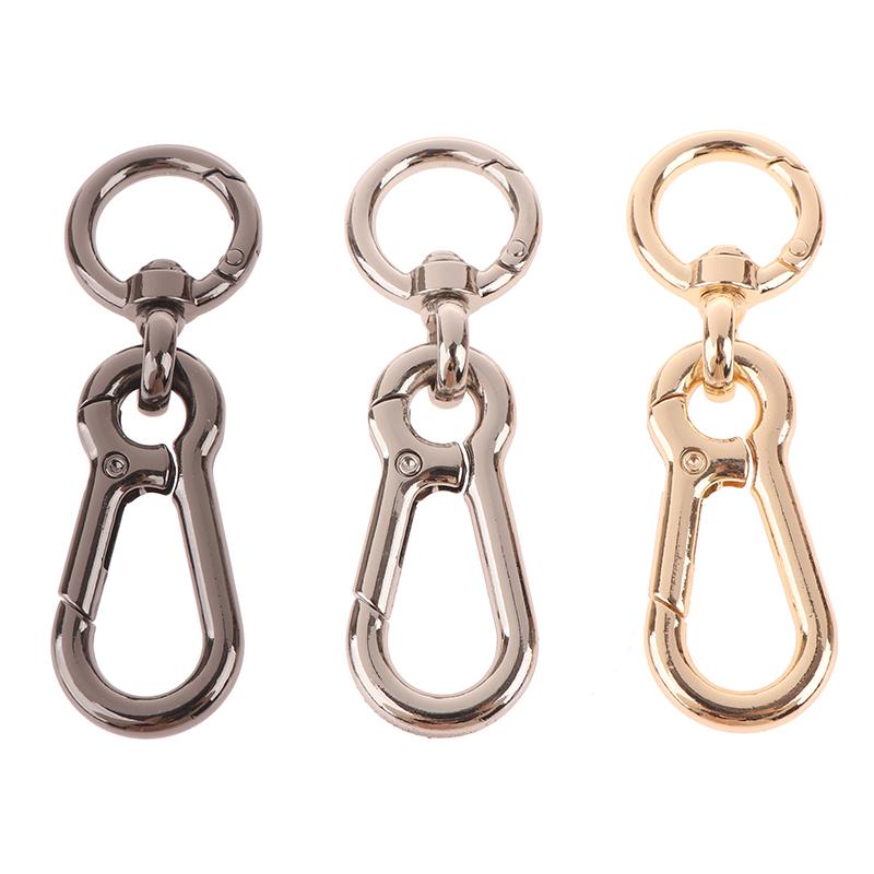 2 st Metall Fjäder Snäpphakar Klämma Bilnycklar Nyckelring Trigger Fjäder Vridbara Spännen För Väskor Nycklar
