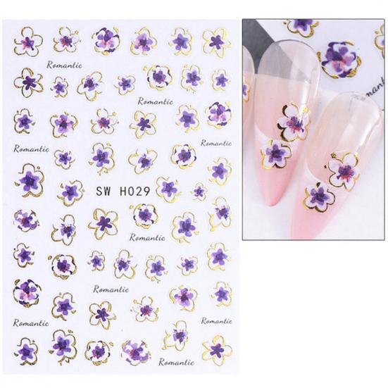 Floral Nail Art Stickers Self-adhesive Spring Summer Flower Pattern Women Manicure Decoration Decals Home Salon DIY Nail Supplies