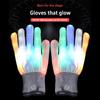 Fashion Hip Hop Party Led Rave Flashing Gloves Glow 7 Mode Light Up Finger Tip Lighting Black New Holiday