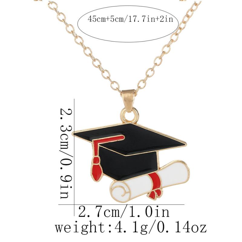 Graduation Cap Necklace Academic Pendant Minimalist Alloy Jewelry Student Keepsake Gift Commemorative Accessory
