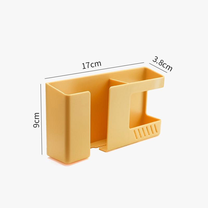 2 In 1 Wall-mounted Mobile Phone Remote Control Storage Box Multifunctional Punch-free Storage Rack Wall Debris Storage Holders Cup Holders 5