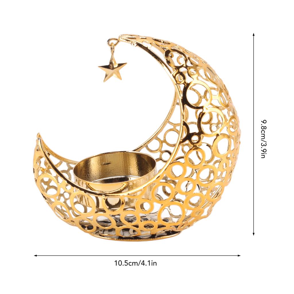 Romantic Moon Candlestick Iron Hollowed Candle Holder for Weddings Christmas Decoration Dining Coffee Table