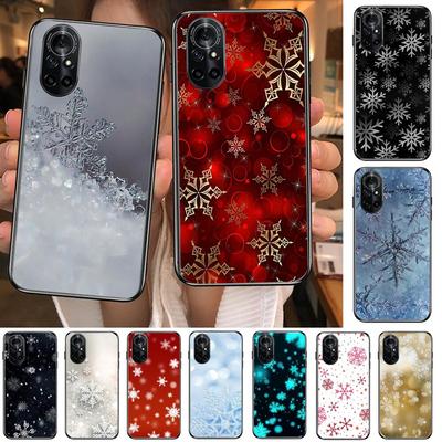 Beautiful Christmas with Snowflakes Clear Phone Case For Huawei Honor 20 10 9 8A 7 5T X Pro Lite 5G Black Etui Coque Hoesjes C