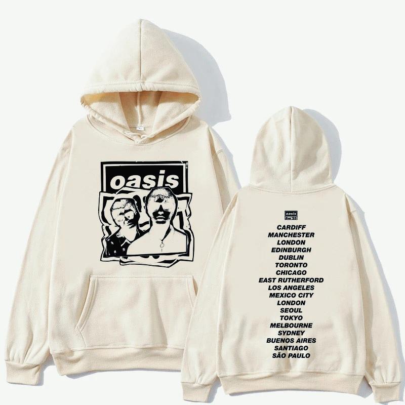 Rock Band O-Oasis Live 25 Tour Merch Hoodies Men's Women Fashion Long Sleeve Hoodie Oversized Vintage Hooded Sweatshirts