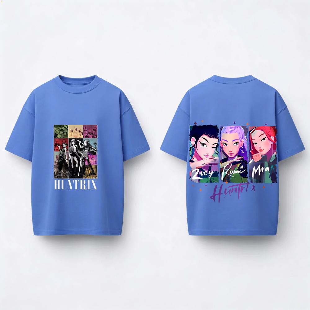 Small Kid Summer T-Shirt Fashion Sportswear Costume Popular KPOP Demon Huntrix Hunter Print Kids Short Sleeve Top Daily Wear Top