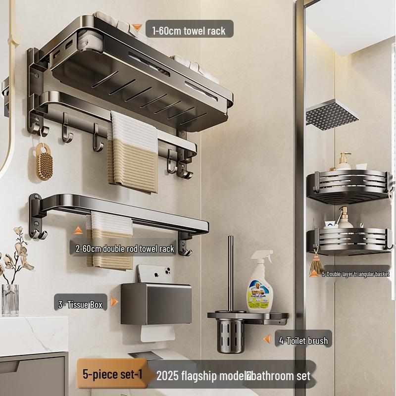 Wandmontierter, faltbarer Badezimmer-Handtuchhalter ohne Bohren